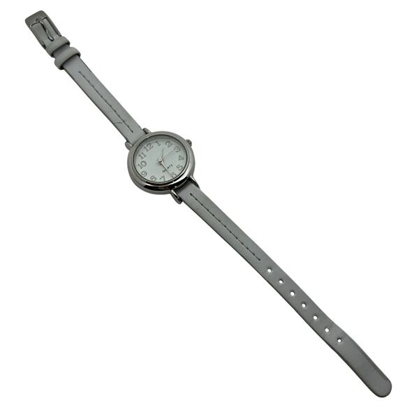 Quartz White Dial Watch with White Leather Strap – Untested, May or May Not Work - Picture 2 of 5
